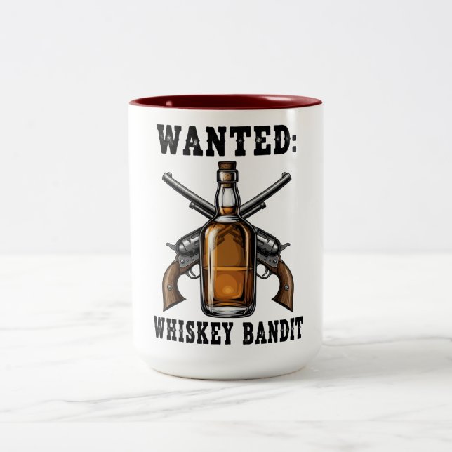 Tasse 2 Couleurs Recherché Whiskey Bandit (Centre)