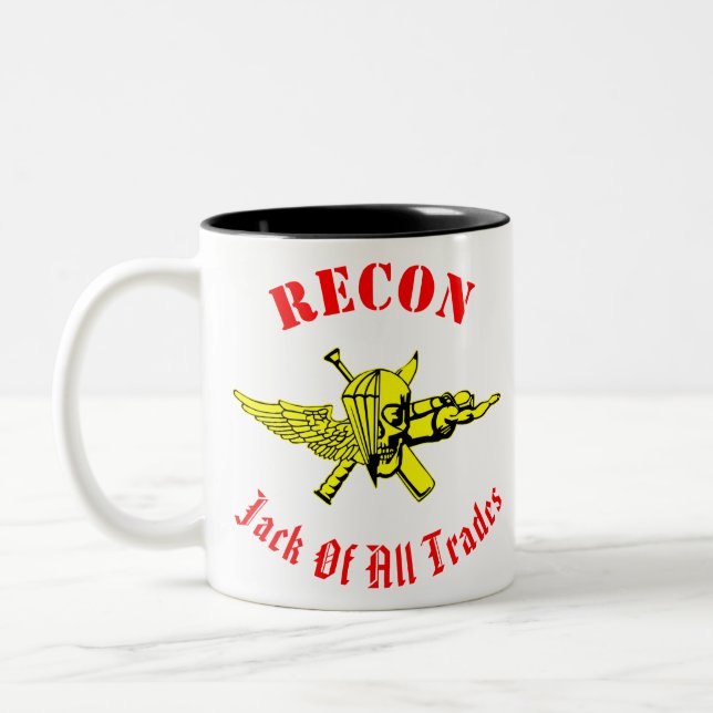 Tasse 2 Couleurs Recon Jack de tous les métiers ©WhiteTigerLLC.Com  (Gauche)