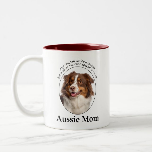Tasse 2 Couleurs Red Australian Shepherd Mom (Gauche)