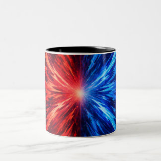 Tasse 2 Couleurs red blue shirt, abstract explosion shirt, energy b
