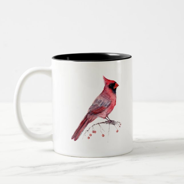 Tasse 2 Couleurs Red Cardinal Bird (Gauche)