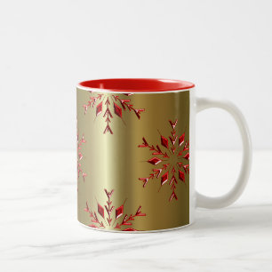 Tasse 2 Couleurs Red Christmas Stars on Gold