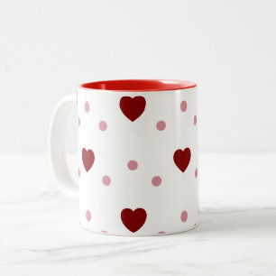 Tasse 2 Couleurs Red Heart Motif Valentine