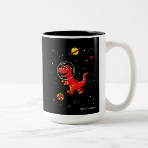 Tasse 2 Couleurs Red Tyrannosaurus Rex Dinos Dans L'Espace