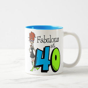 Tasse 2 Couleurs Redhead Fabulous à 40 Anniversaire