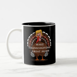 Tasse 2 Couleurs Refaisons Thanksgiving Great Again Trump Dinde 202
