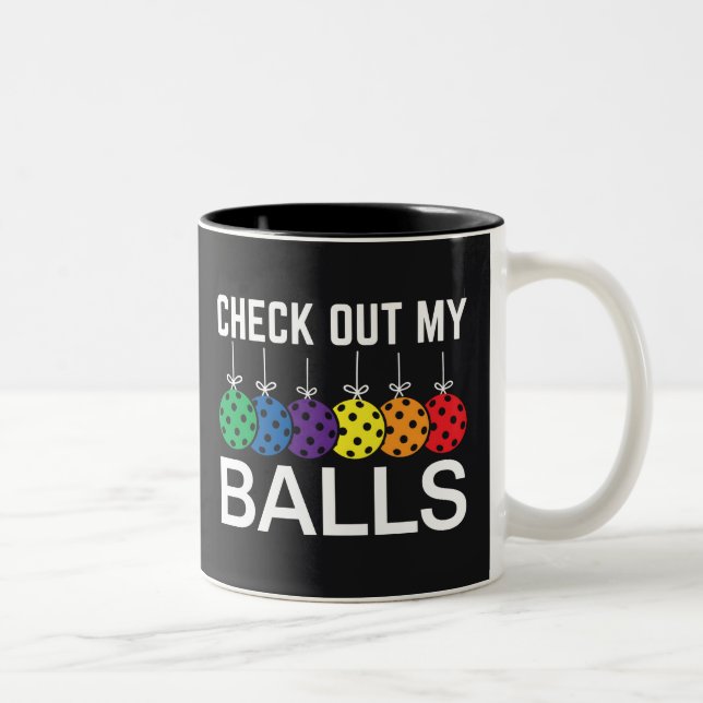Tasse 2 Couleurs Regardez Mes boules (Droit)