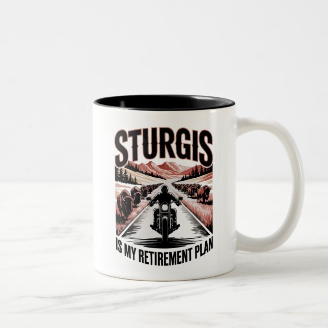Tasse 2 Couleurs Régime de retraite de moto Sturgis (Droit)