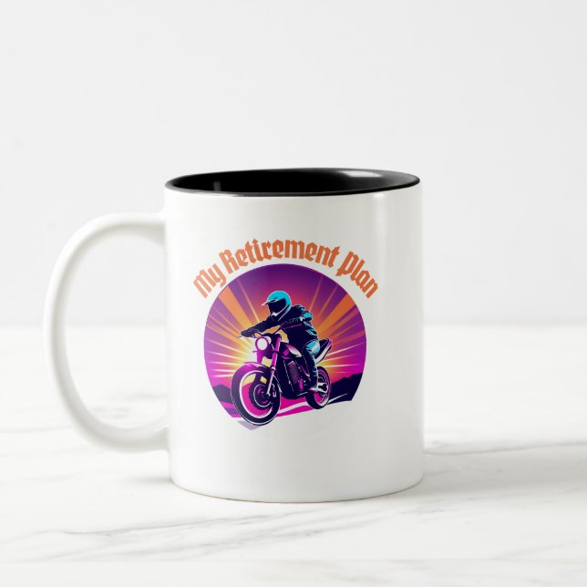 Tasse 2 Couleurs Régime De Retraite Qui Met Ma Moto En Route (Gauche)