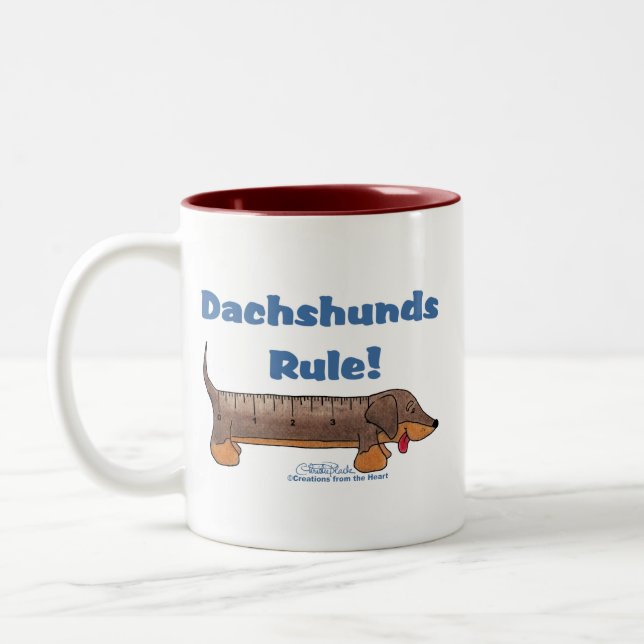 Tasse 2 Couleurs Règle Dachshunds (Gauche)