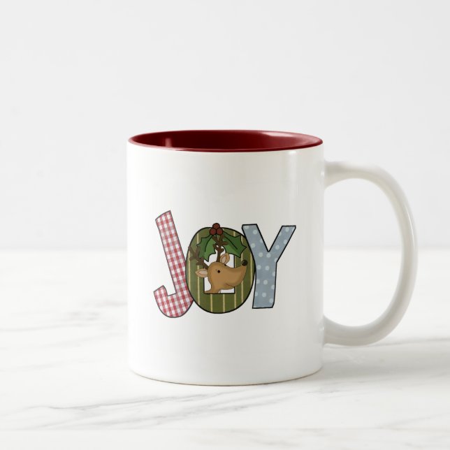 Tasse 2 Couleurs Reindeer Joy Chemises de Vacances et cadeaux (Droit)