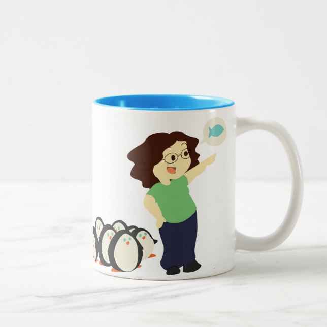 Tasse 2 Couleurs Reine de pingouin (Droit)