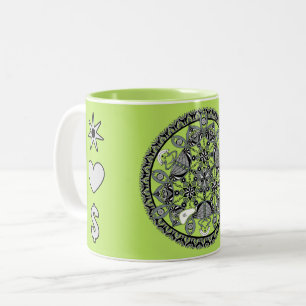 Tasse 2 Couleurs Reine des serpents (monochrome dessiné à la main)