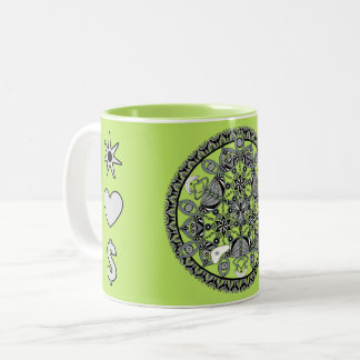 Tasse 2 Couleurs Reine des serpents (monochrome dessiné à la main)