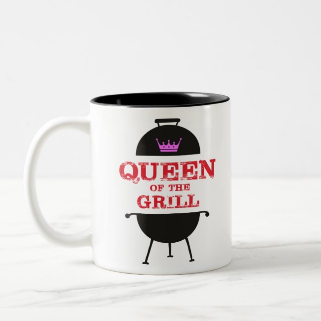 Tasse 2 Couleurs Reine Du Grill, Rouge Couronne Rose (Gauche)