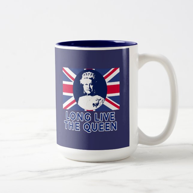 Tasse 2 Couleurs Reine Elizabeth II Vive la Reine (Droit)