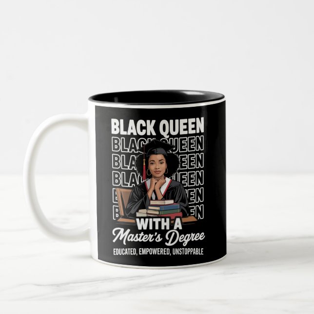 Tasse 2 Couleurs Reine Noire Diplômée Master Éduquée  (Gauche)
