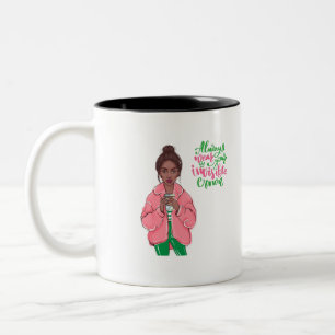 Tasse 2 Couleurs Reine rose et verte