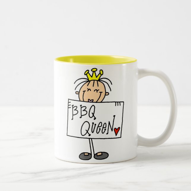 Tasse 2 Couleurs Reine Stick Figure BBQ (Droit)
