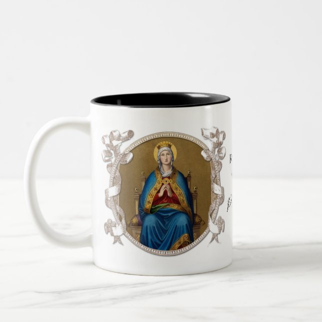 Tasse 2 Couleurs Religieux Vierge Marie Catholique Regina Coeli (Gauche)