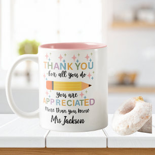Tasse 2 Couleurs Remerciement personnalisé pour l'appréciation de l