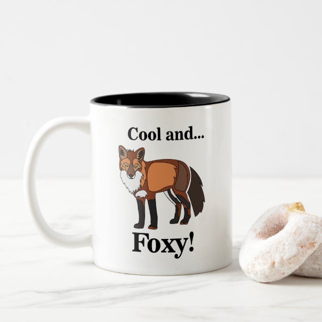 Tasse 2 Couleurs Renard Animal Faune Renardeau (Avec donut)