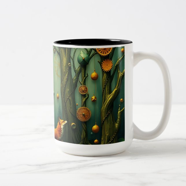 Tasse 2 Couleurs Renard dans la forêt de Clockwork (Droit)