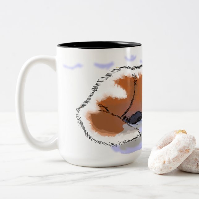 Tasse 2 Couleurs Renard endormi dans la neige (Avec donut)
