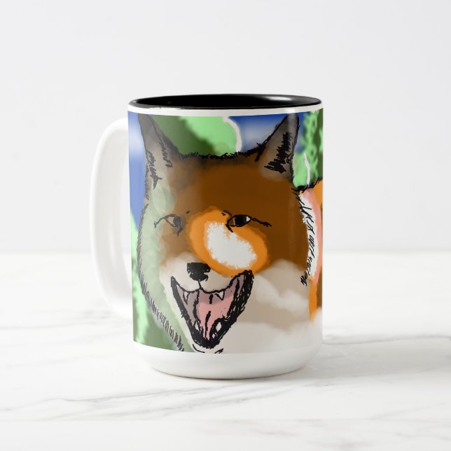 Tasse 2 Couleurs Renard Image à nouveau (Devant gauche)