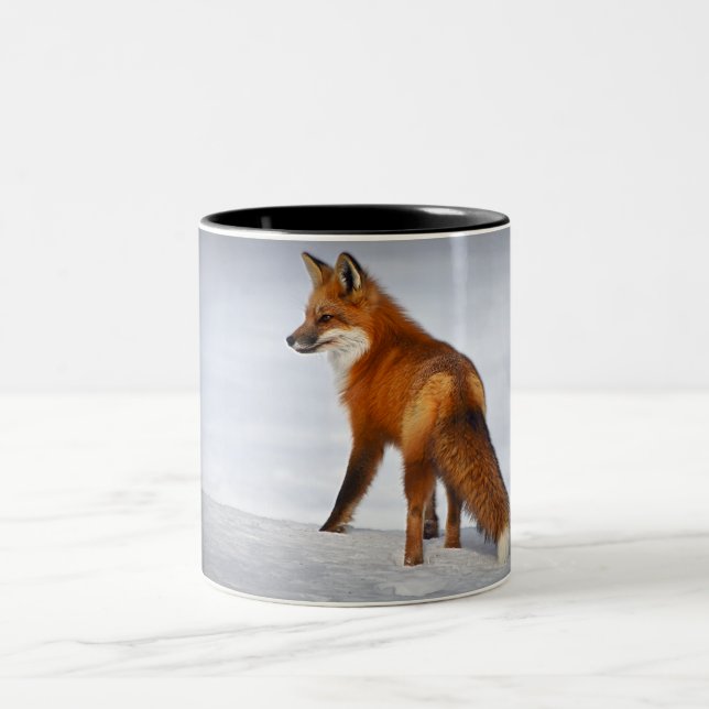 Tasse 2 Couleurs Renard rouge en hiver (Centre)
