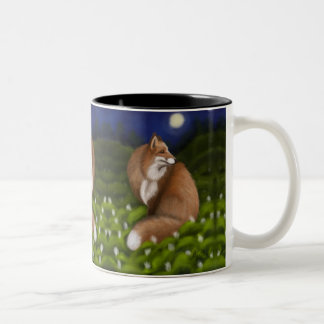Tasse 2 Couleurs Renard sur la Lune dans Midnight Woods