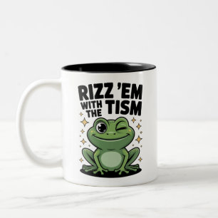 Tasse 2 Couleurs Rendez-les dingues avec la grenouille cool Tism