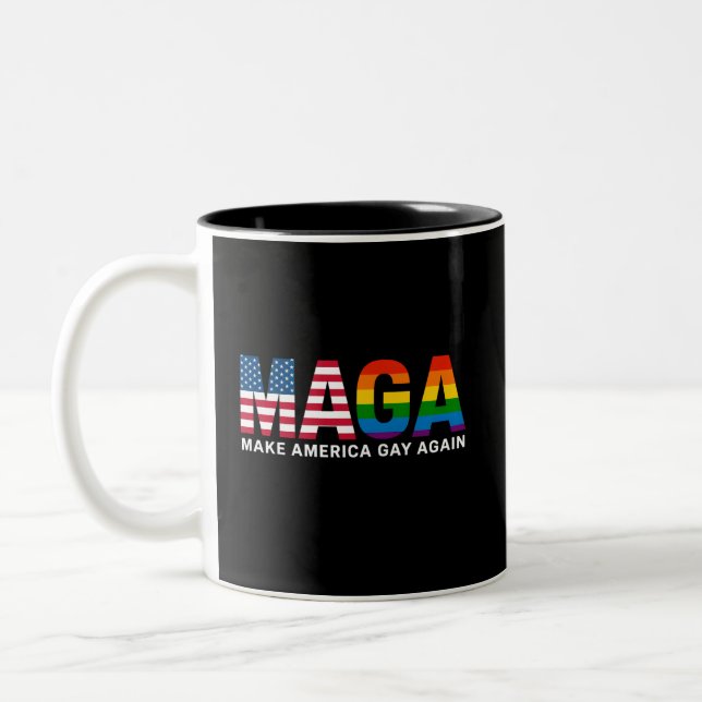 Tasse 2 Couleurs Rendre l'Amérique gay à nouveau Gay pride 2025 LGB (Gauche)