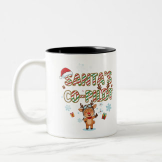 Tasse 2 Couleurs Renne copilote du Père Noël Noël
