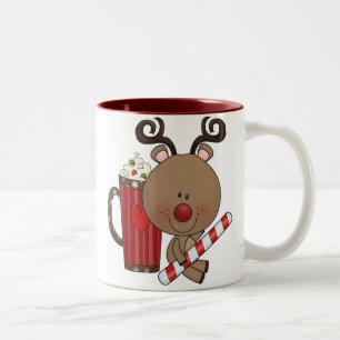 Tasse 2 Couleurs Renne de Rudy avec du cacao