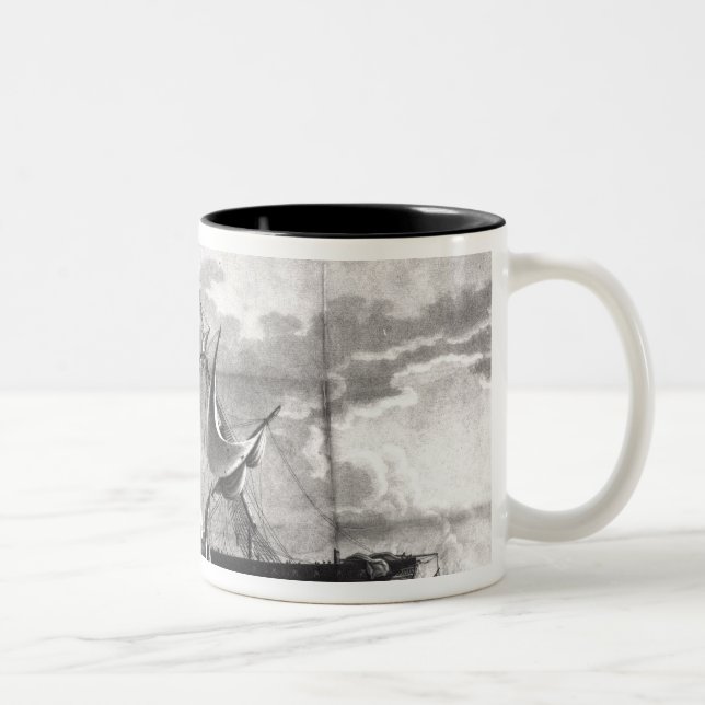 Tasse 2 Couleurs Représentation de la frégate des USA, (Droit)