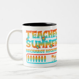 Tasse 2 Couleurs Reprise estivale de l'enseignant Vacance obligatoi