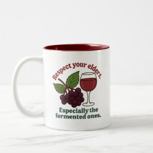 Tasse 2 Couleurs Respectez Vos Aînés Fermentés Un Vin Amusant Amour