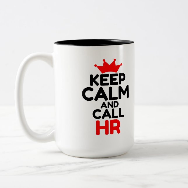 TASSE 2 COULEURS RESTER CALME ET APPELER HR (Gauche)