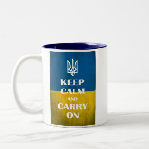 Tasse 2 Couleurs Restez calme et continuez votre trident emblème uk