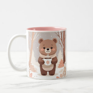 Tasse 2 Couleurs Restez Confortable Ours Minimal Et Coca Chaud