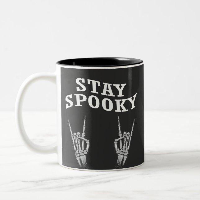Tasse 2 Couleurs Restez Éffrayant Skeleton Halloween Éffrayant Cute (Gauche)