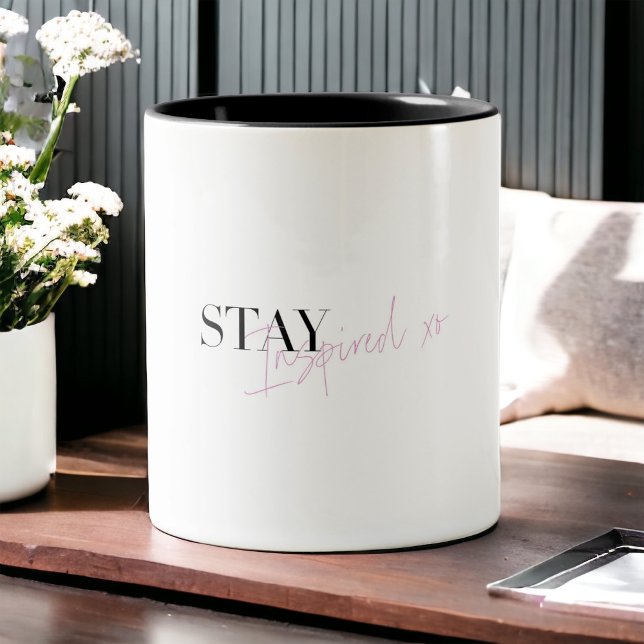 Tasse 2 Couleurs Restez inspiré Message positif inspirant (Créateur téléchargé)