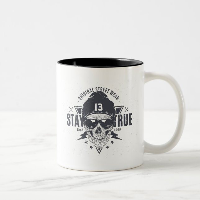 Tasse 2 Couleurs Restez Vrai Café (Droit)