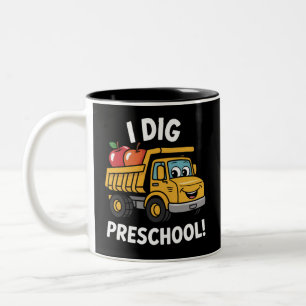 Tasse 2 Couleurs Retour à l'école J'adore le Camion à Benne Préscol