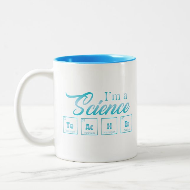 Tasse 2 Couleurs Retour à l'école : Je suis professeur de sciences (Gauche)