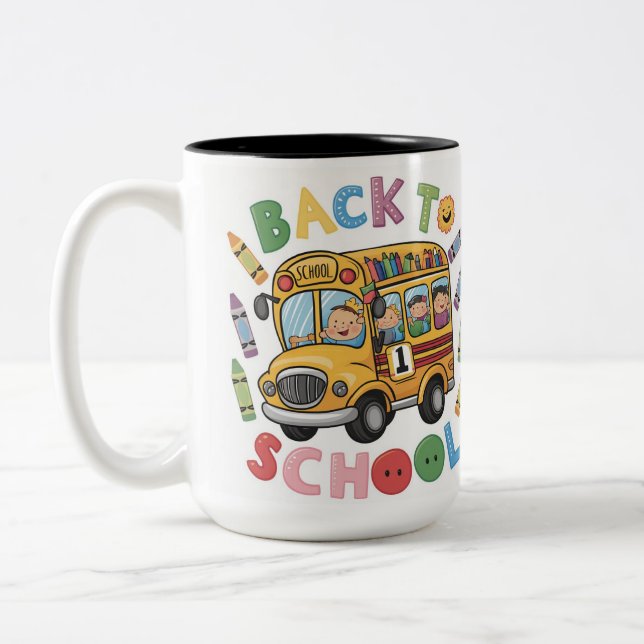 Tasse 2 Couleurs Retour à l'école : Prêt pour une nouvelle aventure (Gauche)