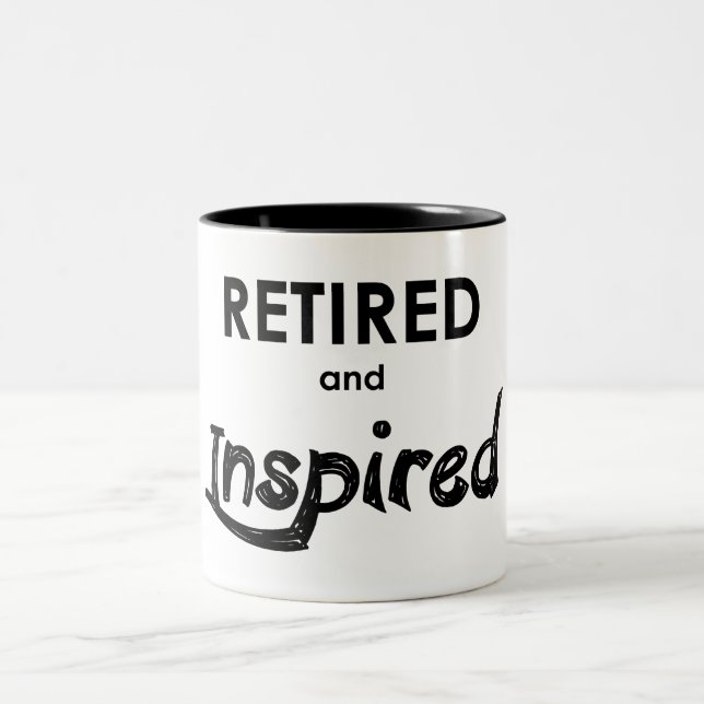 Tasse 2 Couleurs Retraité Et Inspiré (Centre)