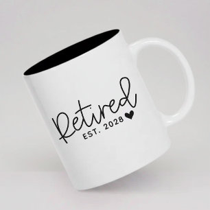Tasse 2 Couleurs Retraité   Fête de retraite sur mesure avec écritu