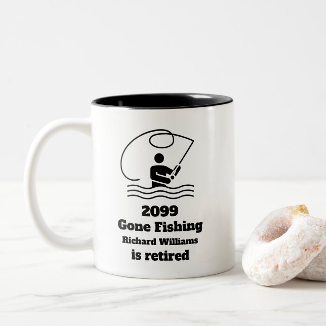 Tasse 2 Couleurs Retraité Pêcheur Pêcheur Retraité Cadeau de retrai (Avec donut)